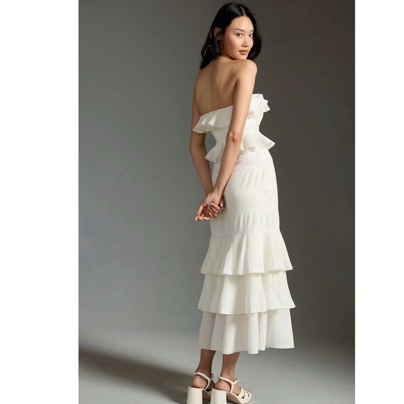 Anthropologie LET ME BE STRAPLESS TIERED RUFFLED DRESS - Picture 2 of 9